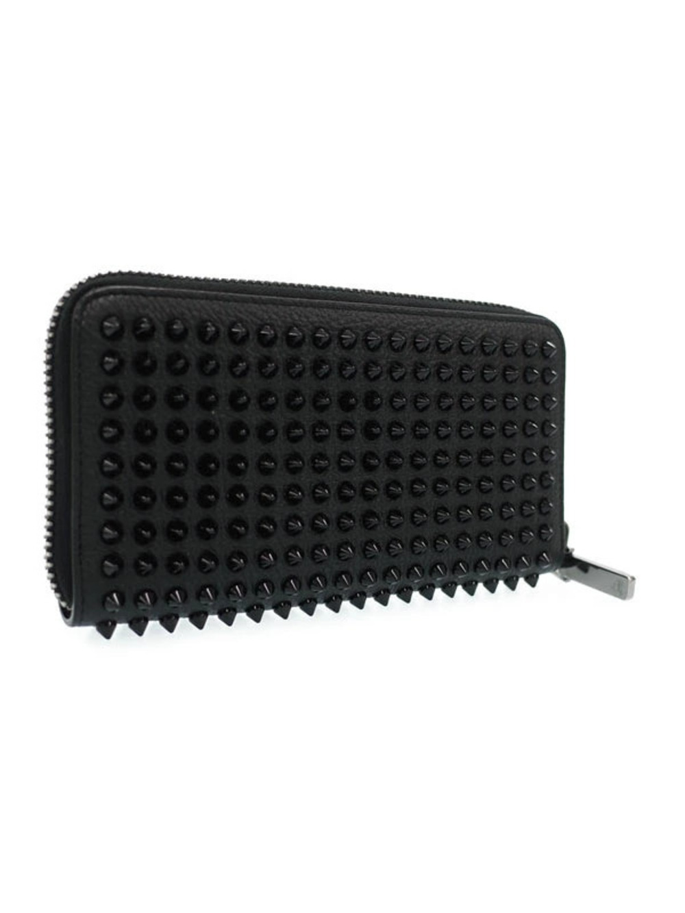 Christian Louboutin Long Round Zipper Studded Panettone Wallet Black